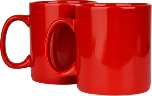 BYCNZB Juego de 2 Tazas de Café de Cerámica Super Grandes de 30 onzas con Asas Grandes (Rojo)
