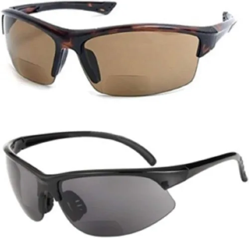 Lentes de sol bifocales para lectura y lentes de sol para hombres y mujeres 2 pares negro/tortuga