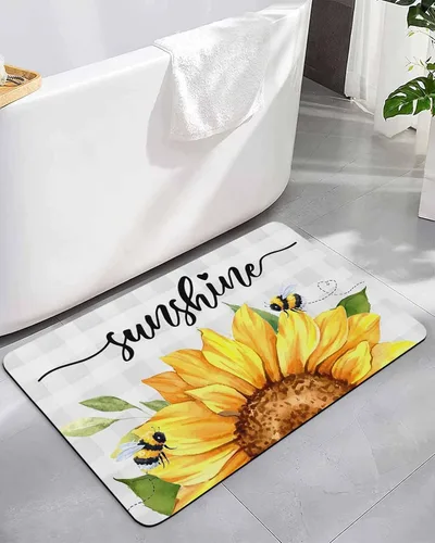 Miniatura 10 de Alfombra de baño de Santa para bañera, antideslizante, de secado rápido y absorbente, tierra de diatomeas, fregadero, cocina, sala de estar, Santa