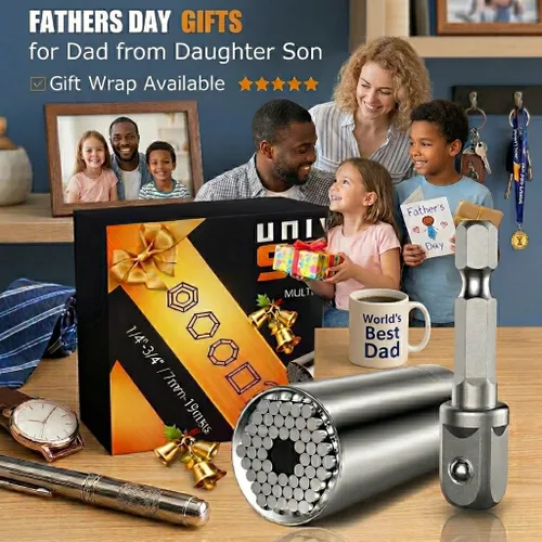 Miniatura 3 de Regalos para el Día del Padre de parte de hija, hijo, esposa, herramientas de enchufe súper universales para hombres, juego de agarre con adaptador