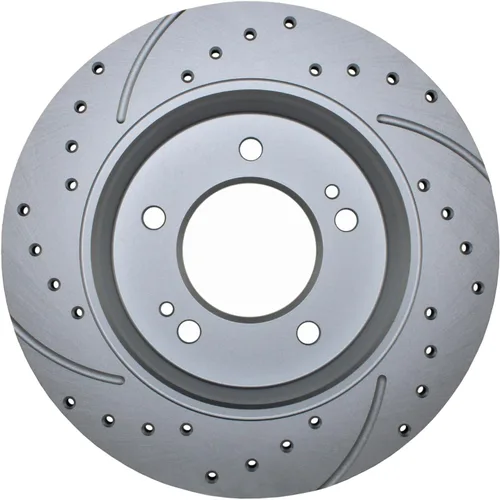 Miniatura 7 de Rotores de disco sólidos con revestimiento ranurado perforado de 10.315 in y pastillas de cerámica Akebono ProACT Sensores acústicos Kit de freno