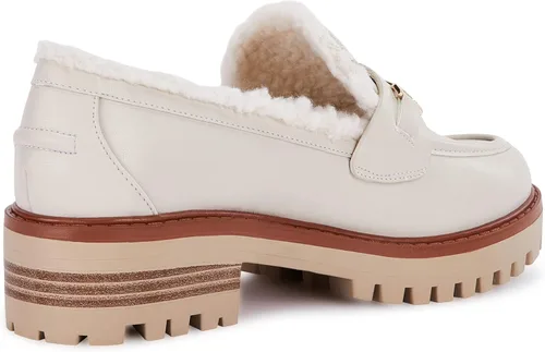 Miniatura 4 de VETASTE Mocasines clásicos de tacón grueso con plataforma y suela de lengüeta para mujer, con puntera redonda, zapatos Oxford con cadena de metal