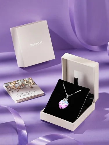 Miniatura 5 de PLATO H 3 Heart Crystal Necklace for Women Gifts for her Pendant Crystal Jewelry Necklace for Girl Wedding Gifts for Anniversary Day Mother's Day