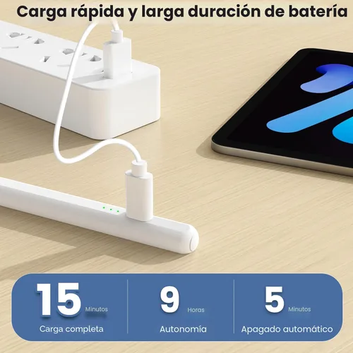 Miniatura 3 de Lápiz para Apple iPad A16 10ª Generación, Lápiz capacitivo de carga rápida para iPad A16/11-6ª gen 2025-2018, Air 11"/13" M3/M2/5ª-3ª, Pro Blanco