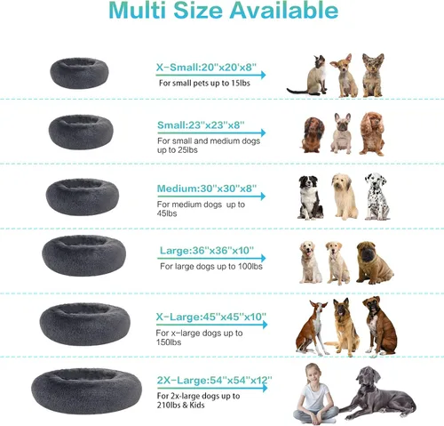 Miniatura 7 de SAVFOX Cama calmante para perros, cama antiansiedad, cama de perro de felpa para perros pequeños, tamaño mediano, grande y XL, cama suave y cómoda