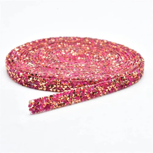 Miniatura 9 de Cinta de diamantes de imitación AB de 5 yardas, cinta brillante para planchar con diamantes de imitación para planchar, rollo de malla de resina
