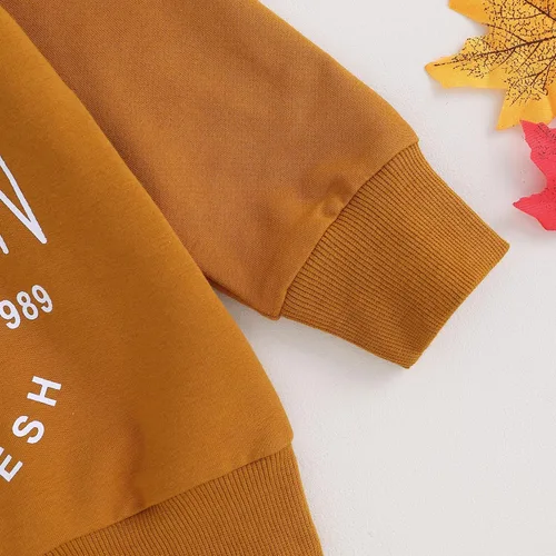Miniatura 12 de Adobabirl Conjunto de sudadera y pantalones de Halloween para bebé, sudadera y pantalones con parche de calabaza para Halloween, otoño, ropa de bebé