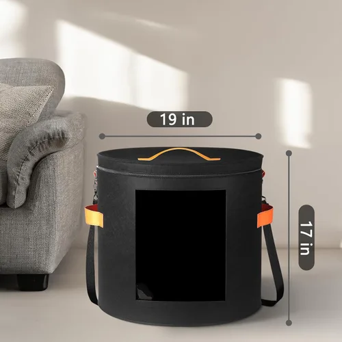 Miniatura 3 de Caja de almacenamiento de sombreros extragrande de kushon para mujeres y hombres, 19" de diámetro x 17" de alto, cajas para sombreros de vaquero