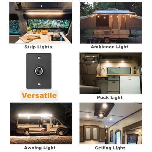 Miniatura 5 de Regulador de luz de 12 V, interruptor de atenuación LED PWM de 12 voltios para RV, barco, camión, cámper, furgoneta, remolque, tira de luces LED