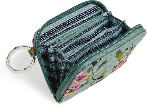 Miniatura 2 de Vera Bradley Cartera pequeña de algodón con cremallera para mujer con protección RFID