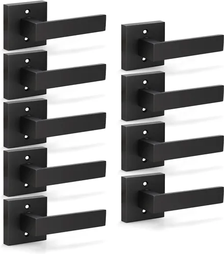 Miniatura 21 de KNOBWELL Paquete de 6 manijas de puerta falsas de color negro mate para puerta interior de armario, pasillo interior, manijas de puerta cuadradas