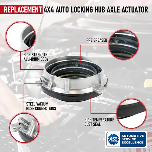 Miniatura 4 de Actuador de eje 4WD 4x4 con buje de bloqueo automático, se adapta al frente derecho o izquierdo, compatible con vehículos Ford F150, Expedition