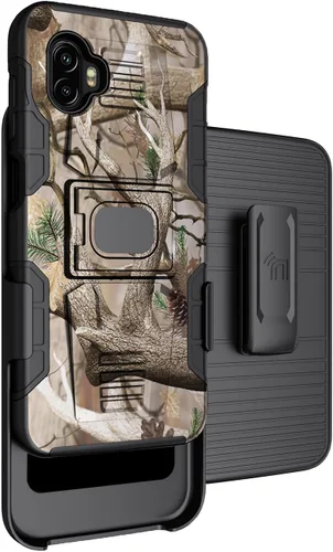 Miniatura 12 de Funda con clip para Galaxy XCover 6 Pro, Nakedcellphone Funda de agarre de anillo resistente con soporte [placa de montaje integrada]