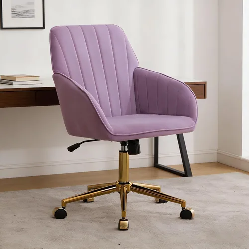 Miniatura 17 de Sillas de escritorio de oficina en casa, cómoda silla de computadora de terciopelo con asiento de respaldo, 300 libras de altura ajustable silla