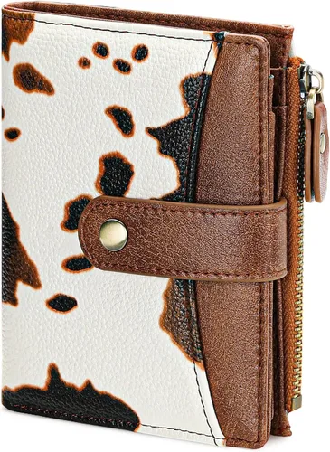 Miniatura 24 de FALAN MULE Cartera pequeña para mujer, de piel, plegable, compacta, pequeña, con bloqueo RFID, amarillo, antiguo (Antique Yellow), Cartera Rfid