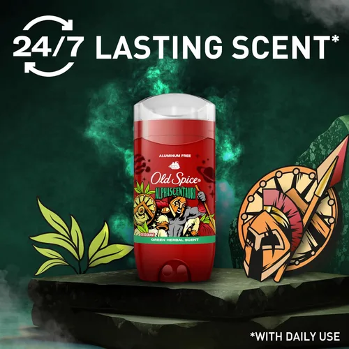 Miniatura 4 de Old Spice Desodorante sin aluminio para hombres, protección contra olores 24/7, frescura 24/7 y aroma duradero, se pone transparente, Alphascentauri
