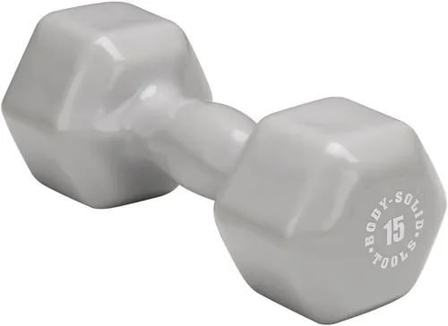 Miniatura 8 de Body-Solid Tools - Mancuerna de vinilo para entrenamiento aeróbico y terapia física, pesas de mano para mujeres, mancuernas hexagonales