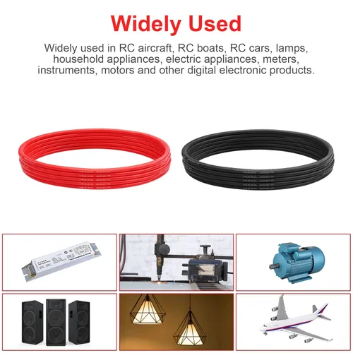 Miniatura 4 de Cable eléctrico de silicona calibre 14 AWG (rojo de 10 pies y negro de 10 pies) suave y flexible núcleo de cobre estañado de 0.003 in, alambre