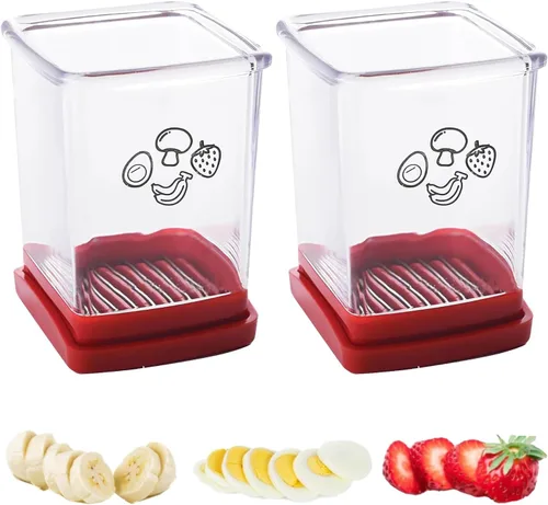 Miniatura 9 de Cortador y picador de frutas - Cortador de tazas para fresa, uva, plátano, champiñones, utensilios de cocina para frutas y verduras, herramienta