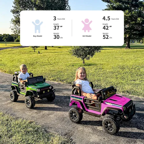 Miniatura 2 de Hikiddo - Coche eléctrico de 24 V para niños, vehículo de juguete con mando a distancia para niños de 3 a 5 años, con motor de 400 W - Rosa