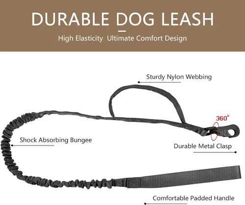 Miniatura 5 de DAGANXI - Collar táctico para perro, collar ajustable de nailon para adiestramiento con asa de control y hebilla, para perros medianos y grandes