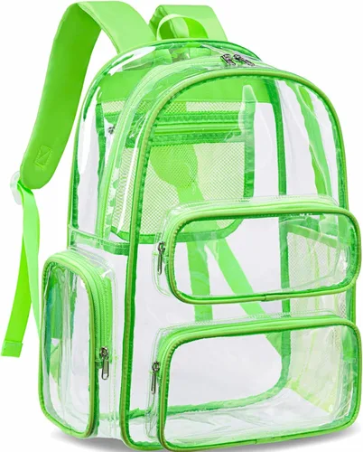 Miniatura 156 de CAMTOP Mochila transparente resistente y transparente para estudiantes, escuela, trabajo, festival, viajes, deportes, Beige, Mediana, Camtop Mochila
