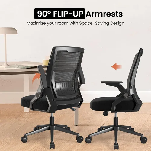 Miniatura 5 de GTPOFFICE Silla de oficina ergonómica, silla de escritorio para computadora cómoda con soporte lumbar ajustable, silla de oficina de malla