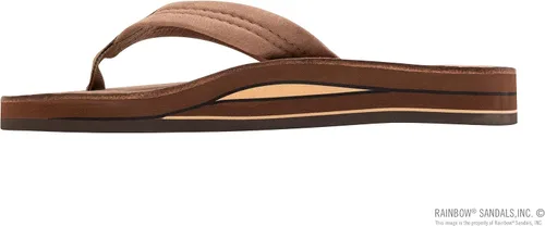 Miniatura 2 de Rainbow - Sandalias de cuero para hombre, doble capa con arco y banda ancha