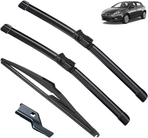 Miniatura 6 de Escobillas de limpiaparabrisas de automóvil compatibles con Fiat Bravo 2 II, Fiat Ritmo 2007-2016, cepillos para parabrisas delantero y trasero