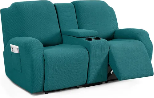 Miniatura 12 de TAOCOCO Funda para Sillón de Dos Plazas Reclinable con Consola Central, Funda Elástica para Sillón de Dos Plazas para Sofá Reclinable de 2 Asientos