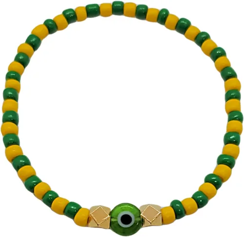 Miniatura 4 de Hecho a mano contra el mal de ojo orishas joyería de protección Ilde elástico elástico ajustable con cuentas unisex amuleto pulsera conjunto