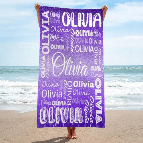 Miniatura 15 de Dr.TOUGH Toallas de playa personalizadas para adultos y niños, toallas de piscina personalizadas con nombre, toallas de playa de microfibra