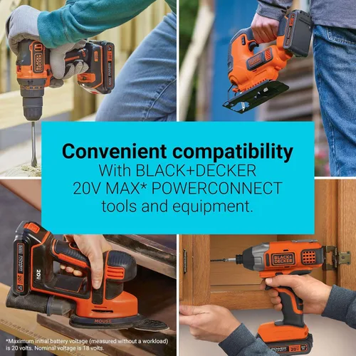Miniatura 3 de BLACK+DECKER 20V MAX POWERCONNECT Batería de 2.0 Ah con luz indicadora de estado de carga (LBD2020S)
