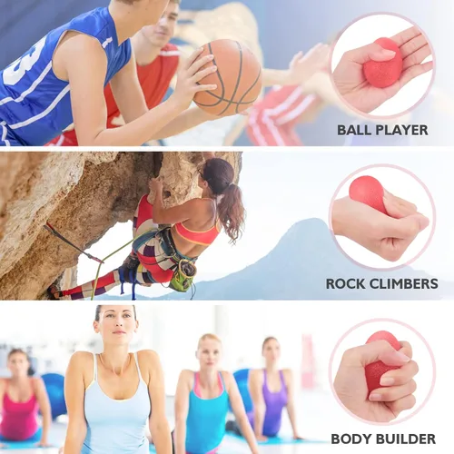 Miniatura 8 de Peradix Entrenador de fuerza de agarre de mano, pelota de alivio de estrés para adultos y niños, terapia de rehabilitación de muñeca
