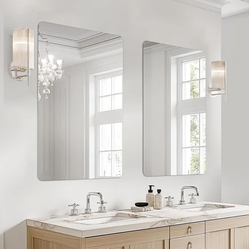 Miniatura 15 de USHOWER Espejos de baño para sobre el fregadero, espejo rectangular con marco de metal, espejo de tocador moderno de granja, montado en la pared