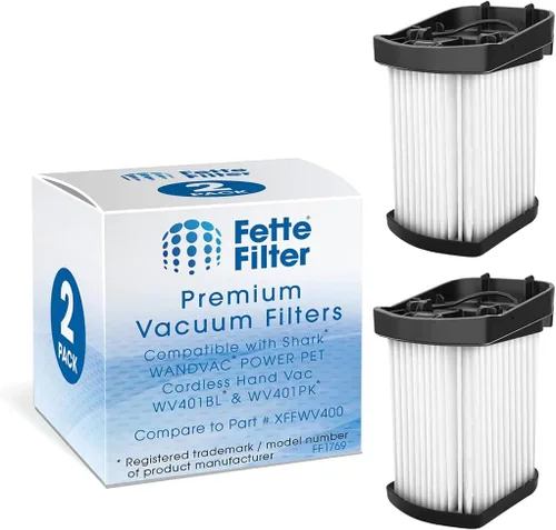 Fette Filter - Filtro de repuesto Hepa XFFWV400 compatible con Shark Wandvac Power Pet modelos de aspiradora de mano inalámbrica WV401BL WV401PK
