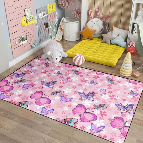 Miniatura 51 de Alfombra de área para dormitorio de niñas negras africanas, alfombra para sala de estar, sala de juegos, azul, lindo anime de dibujos animados