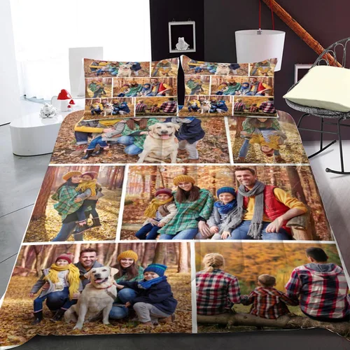 Miniatura 9 de Juego de edredón personalizado con fotos, juegos de cama personalizados con imágenes para niños y niñas (1 edredón y 2 fundas de almohada)