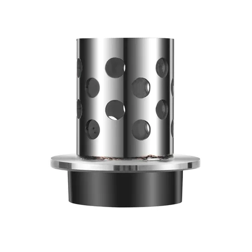 Miniatura 24 de DZQ Frasco de fundición perforada al vacío, acero inoxidable 304 con brida con base de bebedero de goma, varios tamaños para fundición de metal
