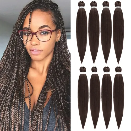 Miniatura 42 de Cabello trenzado preestirado - 12 pulgadas, 8 paquetes, cabello trenzado corto natural negro para trenzas torcidas o en caja, extensiones de cabello