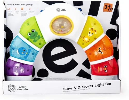 Miniatura 14 de Baby Einstein Glow & Discover - Juguete musical de barra de luz, estación de actividades, juguete para sentarse y boca abajo, juguete de aprendizaje
