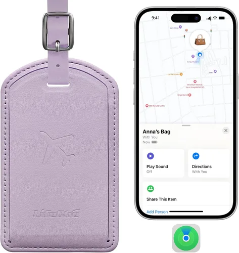 Etiquetas de equipaje integradas con rastreador antipérdidas, etiquetas de cuero de lujo para maleta, bolsas de viaje, mochilas, organizador de