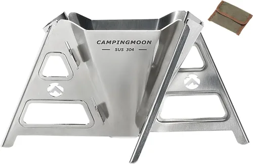 Miniatura 8 de CAMPINGMOON - Gotero de café plegable para acampar al aire libre, acero inoxidable 304 COF-01 (negro)