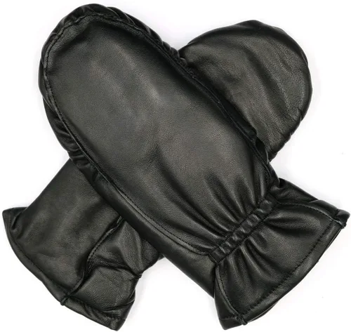 Miniatura 3 de Harssidanzar Guantes de invierno de piel de cordero para mujer y niño con forro de dedos