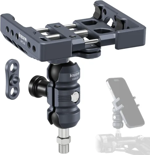 Miniatura 10 de Kit de soporte antirrobo para teléfono de motocicleta, con tornillo M10 para instalación de espejo, cabeza de bola de 0.984 in y barra corta