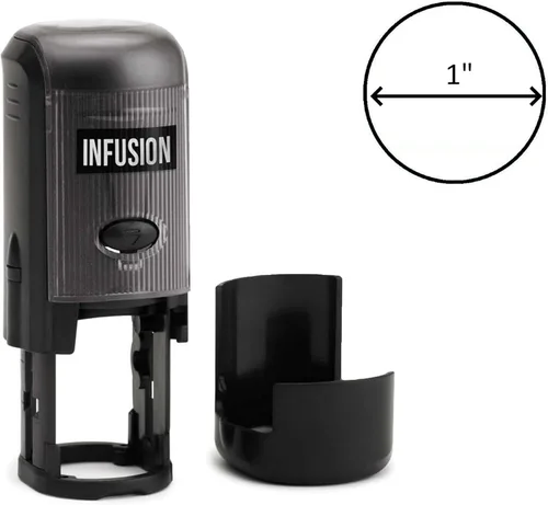 Miniatura 3 de Infusion Sello de goma autoentintado redondo con logotipo personalizado (1" de diámetro), zinc