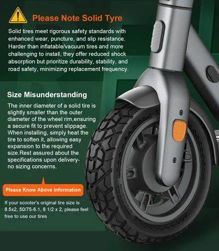 Miniatura 3 de BANGTING 2 piezas de mejora de neumáticos sólidos para todo terreno 50/75-6.1 para scooters, neumáticos sin cámara de 8.5x2 pulgadas para Gotrax GXL