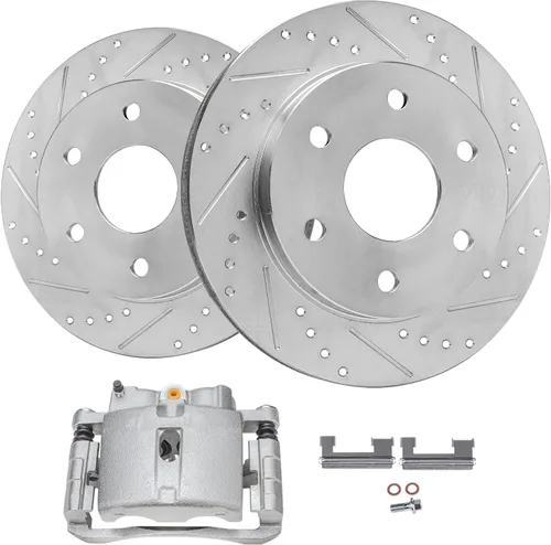 Miniatura 19 de Detroit Axle - Kit de frenos delanteros para Honda Accord 2003-2010, rotores de freno de disco perforados y ranurados de repuesto 2004 2005 2006