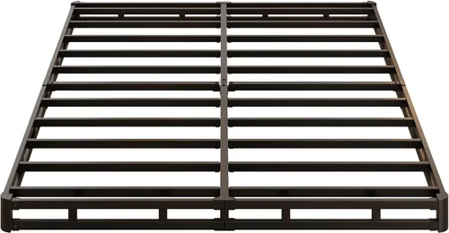 Miniatura 9 de Lutown-Teen Somier de 3 pulgadas de perfil bajo para cama Queen, somier metálico resistente para base de cama Queen con cubierta de tela, base de 3