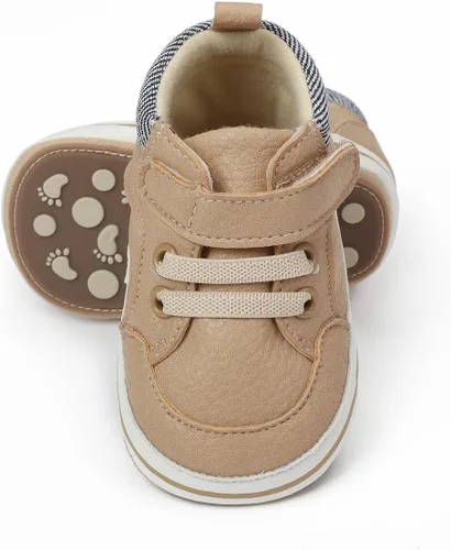 Miniatura 41 de COSANKIM Zapatos deportivos para bebé niño y niña, zapatos de tobillo altos, antideslizantes, suela suave, zapatos de cuna para niños pequeños